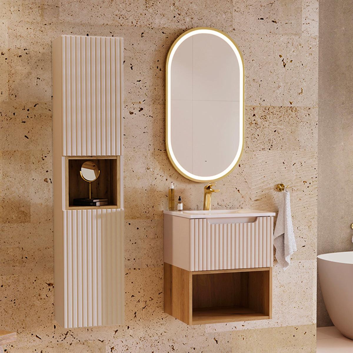BADMÖBEL 51cm Riva 2er-Set Kaschmir - Beige, Holzwerkstoff (51/60/40cm) - Petits-meubles