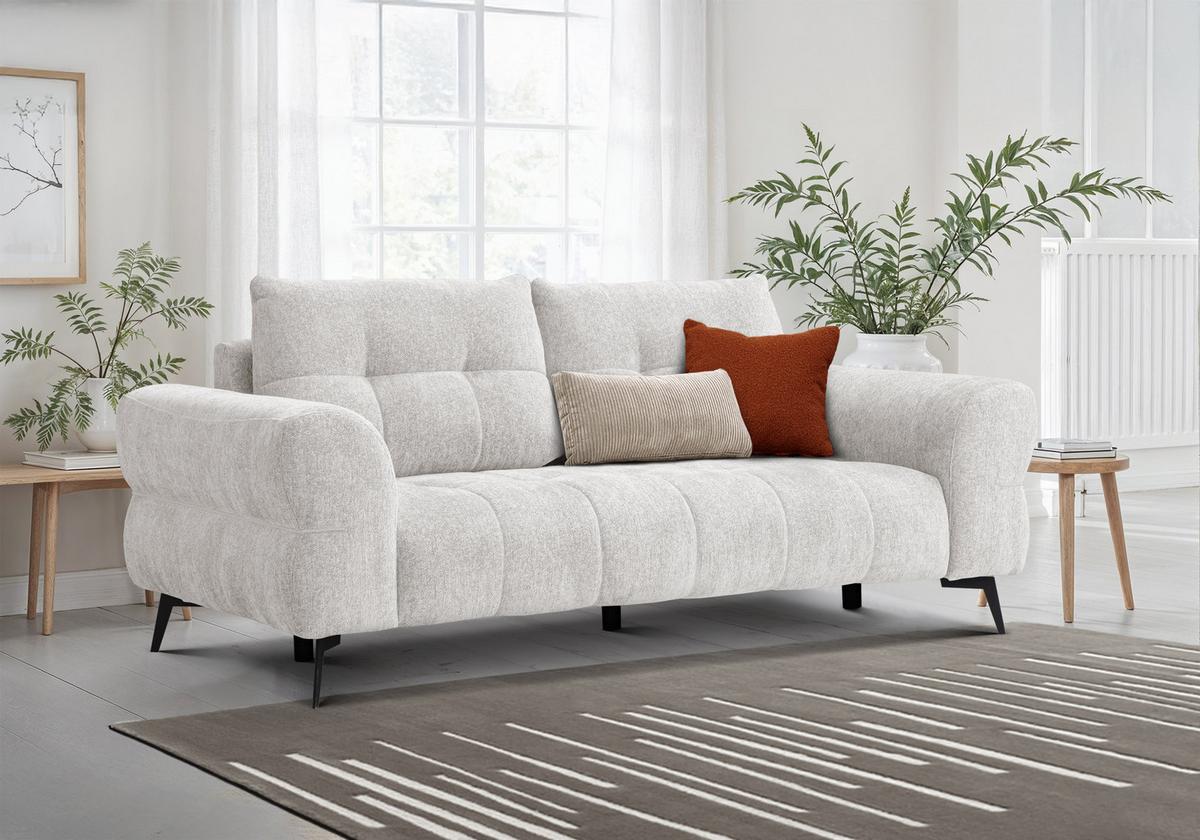 SOFA SALVINI 3-Sitzer, ecru - Ecru, Holz/Textil (237/88/99cm) - Wozimo