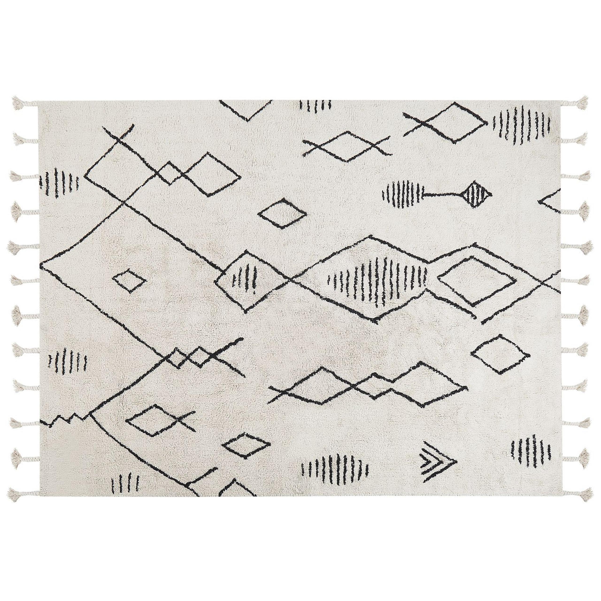 KURZFLOR-TEPPICH Kebir 230/160 cm - Weiß, Textil (160/230cm) - Beliani