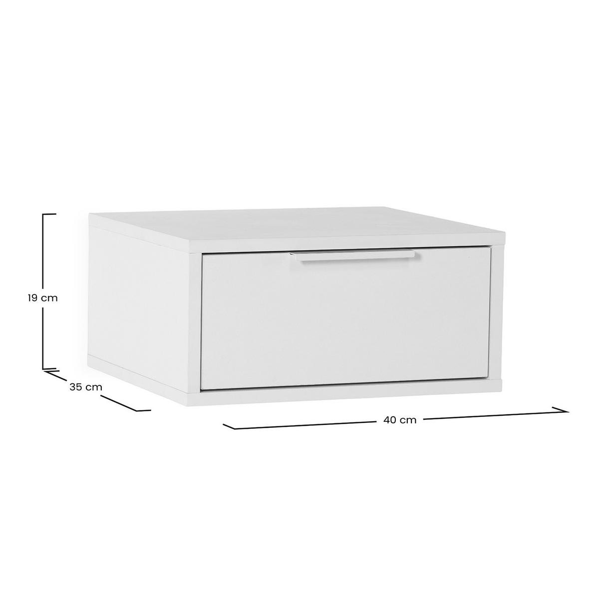 SCHWEBENDER NACHTTISCH Auri Weiß - Weiß, Holzwerkstoff (40/19/35cm) - VS Venta-stock