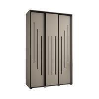 SCHWEBETÜRENSCHRANK 235,2/160/60 3-türig - Kaschmir/Schwarz, Holz/Metall (160/235.2/60cm) - MÖBEL KRYSPOL