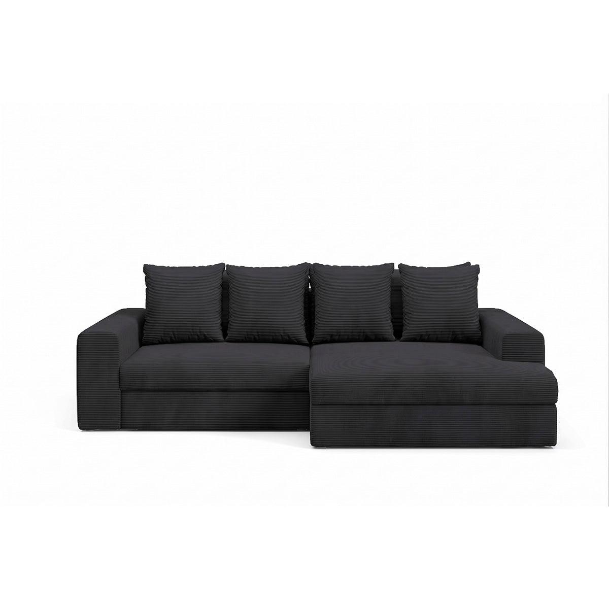 ECKSOFA Paola 3 Sitzplätze Schwarz - Schwarz, Holz (272/167cm) - Petits-meubles