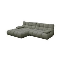 ECKSOFA VIVIEN Grün Cord - Schwarz/Olivgrün, Kunststoff/Textil (290/178cm) - KAWOLA