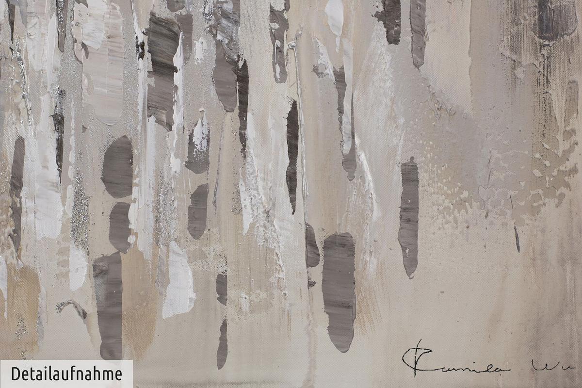 ACRYLBILD HANDGEMALT 80/80 cm - Grau, Holz/Textil (80/80cm) - KUNSTLOFT