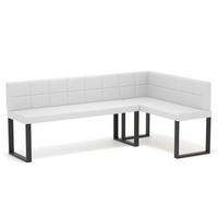 ECKBANK rechts SANA U Kunstleder gesteppt, 196/142 cm Weiß - Weiß, Kunststoff/Textil (142/196cm) - Idohome