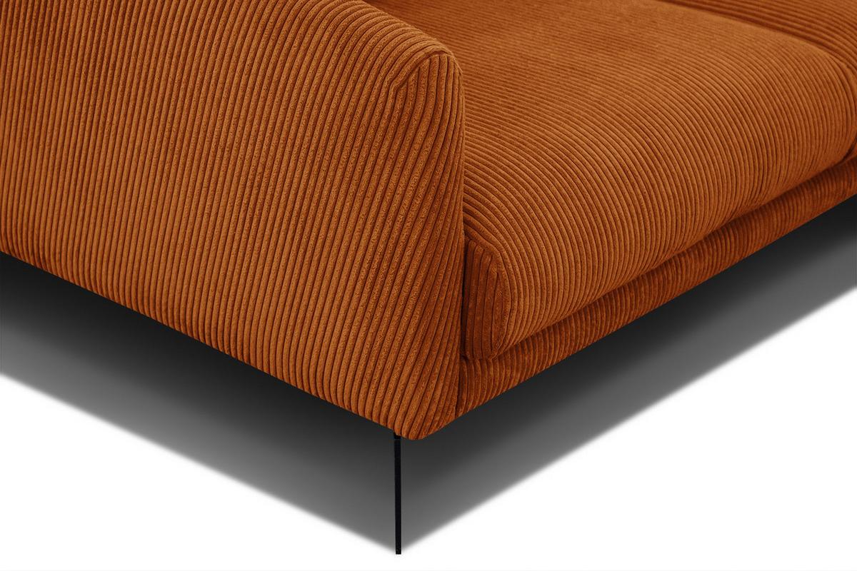 SOFA VILT 3-Sitzer, orange - Schwarz/Orange, Holzwerkstoff/Textil (202/89/94cm) - Wozimo