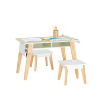 KINDERSITZGRUPPE Weiß-Grün - Weiß/Naturfarben, Holz/Holzwerkstoff (80/50/48cm) - SoBuy