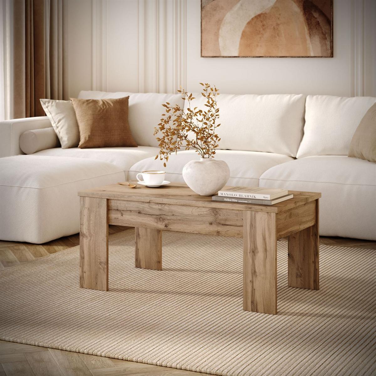 COUCHTISCH APERTO ausklappbar - Eiche Wotan, Holzwerkstoff (100/45/50cm) - Lookway
