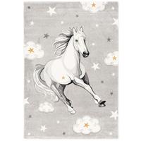 KINDER TEPPICH MAUI KIDS PFERD STERNE - Grau, Textil (160/230cm) - Pergamon