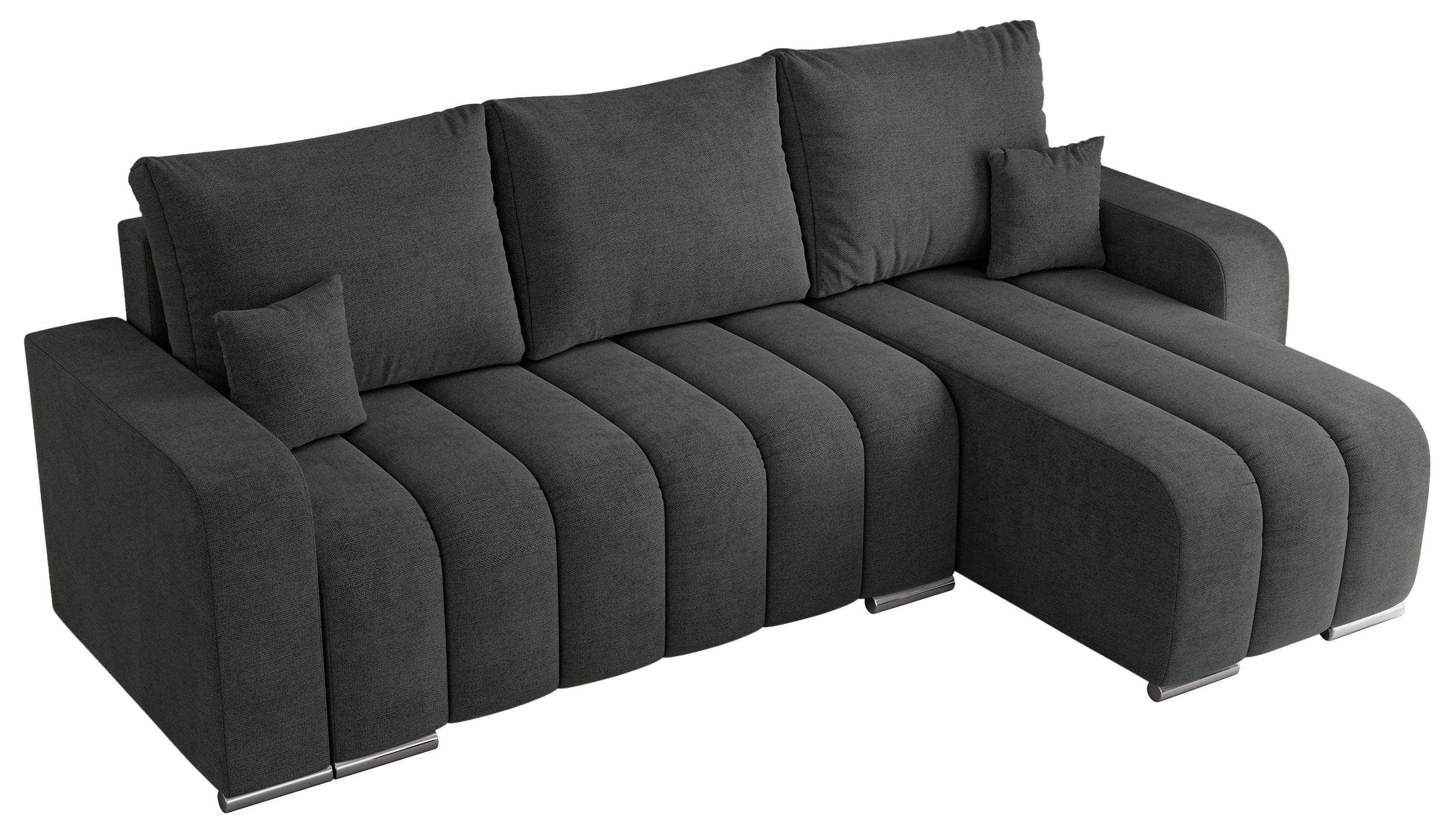 ECKSOFA KIRASSO L Dunkelgrau Stukture - Dunkelgrau/Grau, Textil (245/147cm) - MKS