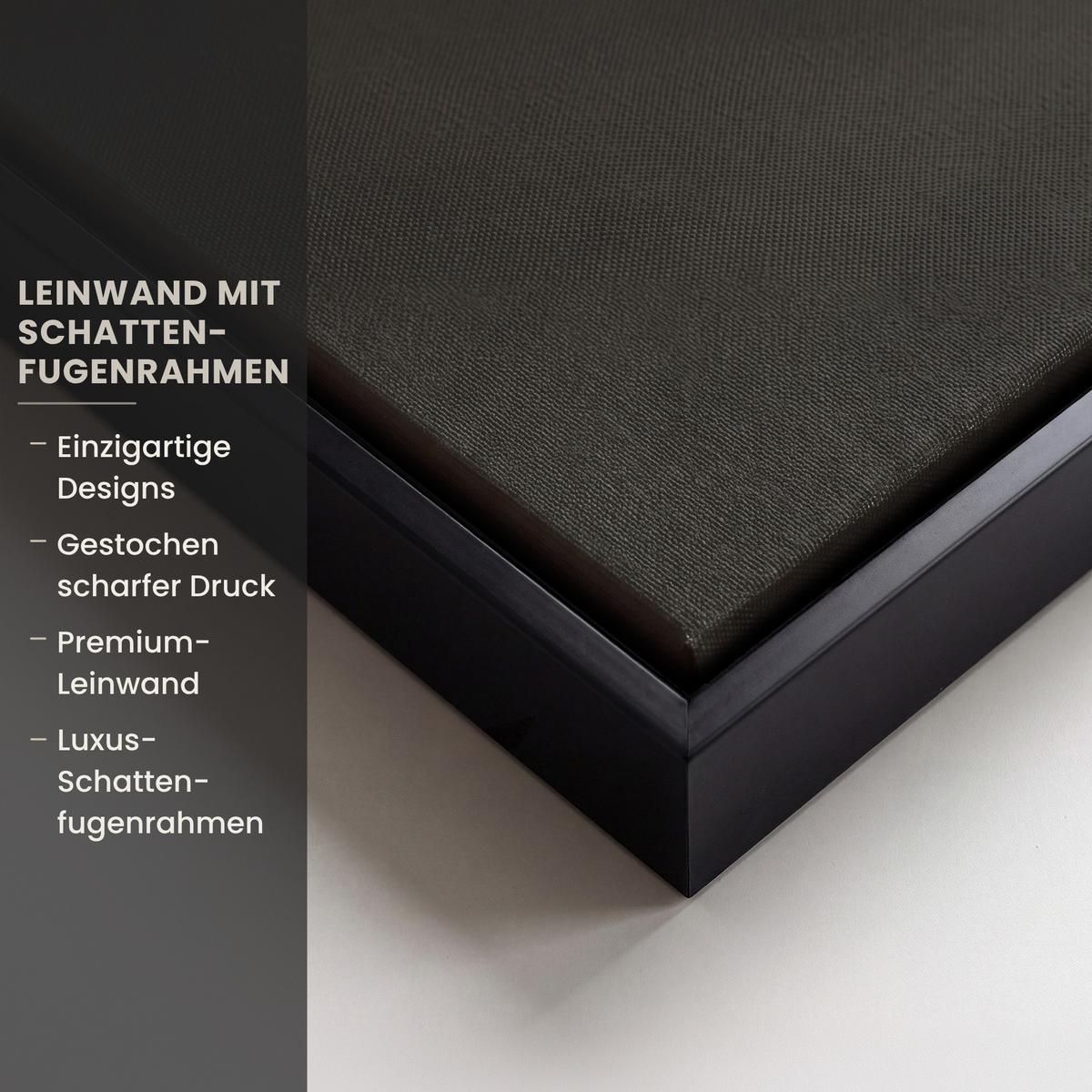 LEINWAND Bilder mit Rahmen - Abstrakt - Landschaft - Wellen - Cremefarben - 50x50 - Cappuccino, Textil (50/50cm) - MuchoWow