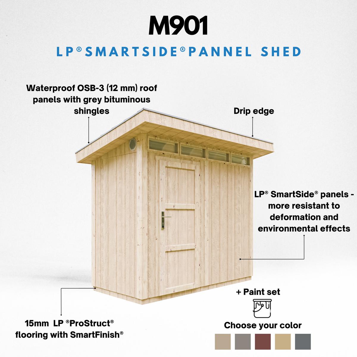 HOLZ-GARTENHAUS basis LP SmartSide 3m² mit B161xL293xH239 cm - M901 - TUNDRA GREY - Grau, Holz (294/239/161cm) - Timbela