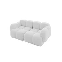 2-SITZER modulares Sofa Miko-S1 214x118x75 cm Weiß Bouclé - Schwarz/Weiß, Holzwerkstoff/Kunststoff (214/75/118cm) - ALTDECOR