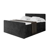 BOXSPRINGBETT mit Matratze H3|H4 und Lattenrost - TOLO-Z KING 120x200 Cord - Schwarz - Schwarz, Holzwerkstoff (120/200cm) - ALTDECOR