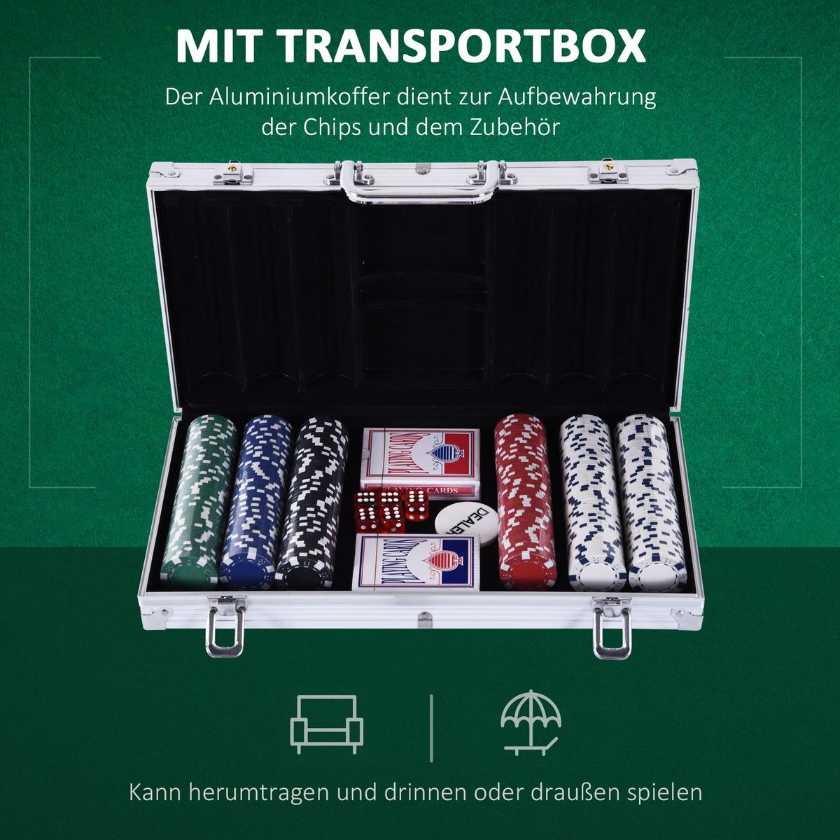 POKERKOFFER Kunststoff Aluminium Mehrfarbig - Multicolor, Kunststoff (20.5/38cm) - HOMCOM
