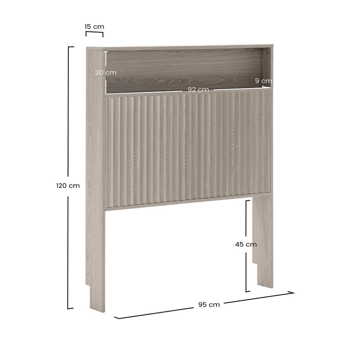 KOPFTEIL Lluvia 95 cm Eichenfarbe - Honigeiche, Holzwerkstoff (15/95/95cm) - VS Venta-stock