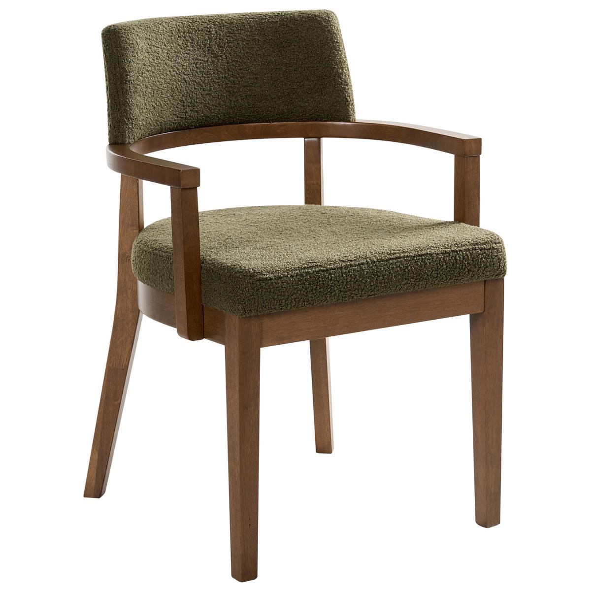ESSZIMMERSTUHL 2er-Set Grün Dalbo - Dunkelbraun/Grün, Textil (59/82/56cm) - Beliani