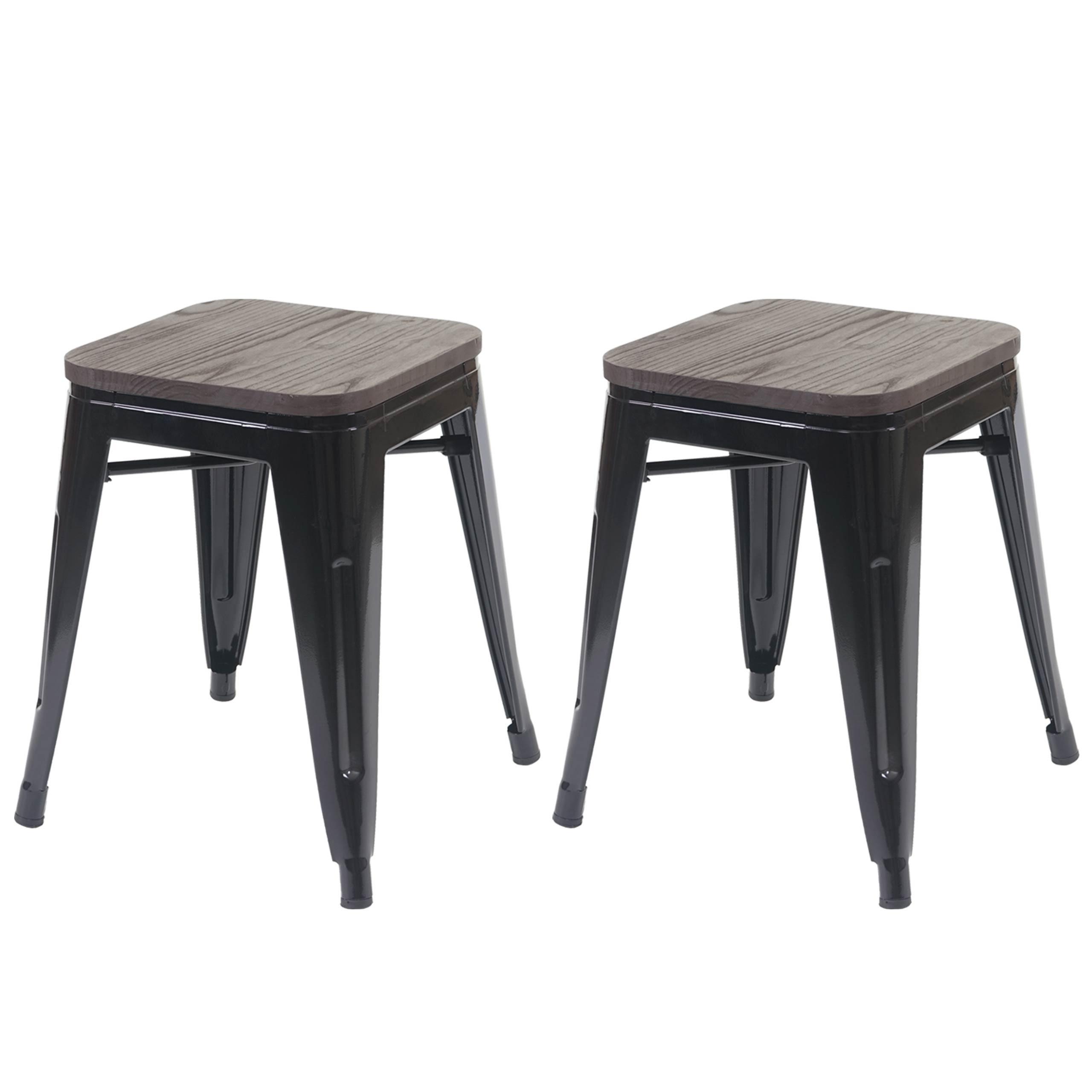 HOCKER HOLZ-SITZFLÄCHE Schwarz - Schwarz, Holz (39/45/39cm) - MCW