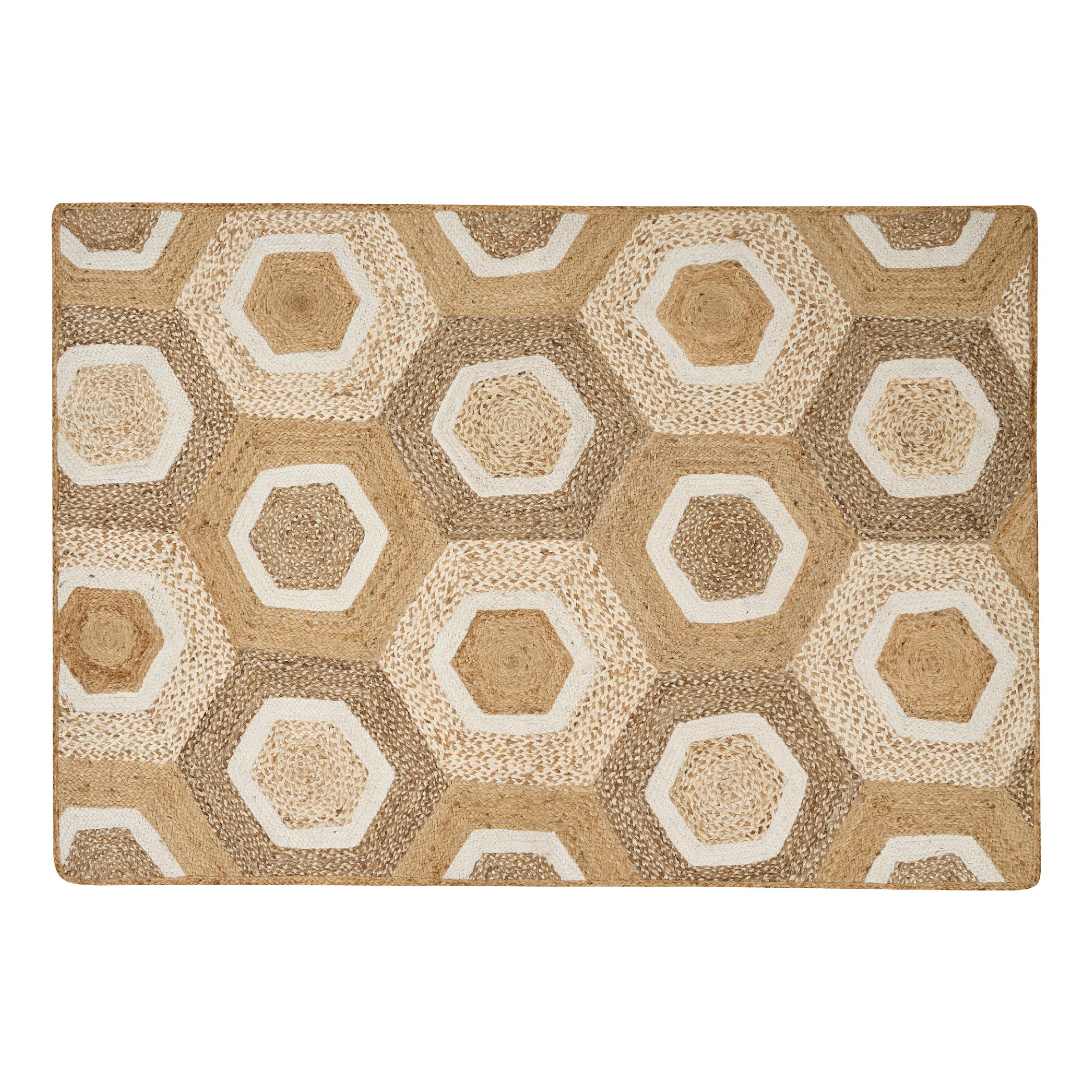 KURZFLOR-TEPPICH Beige 160/230 cm Basoren - Beige/Weiß, Naturmaterialien (160/230cm) - Beliani