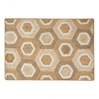 KURZFLOR-TEPPICH Beige 160/230 cm Basoren - Beige/Weiß, Naturmaterialien (160/230cm) - Beliani
