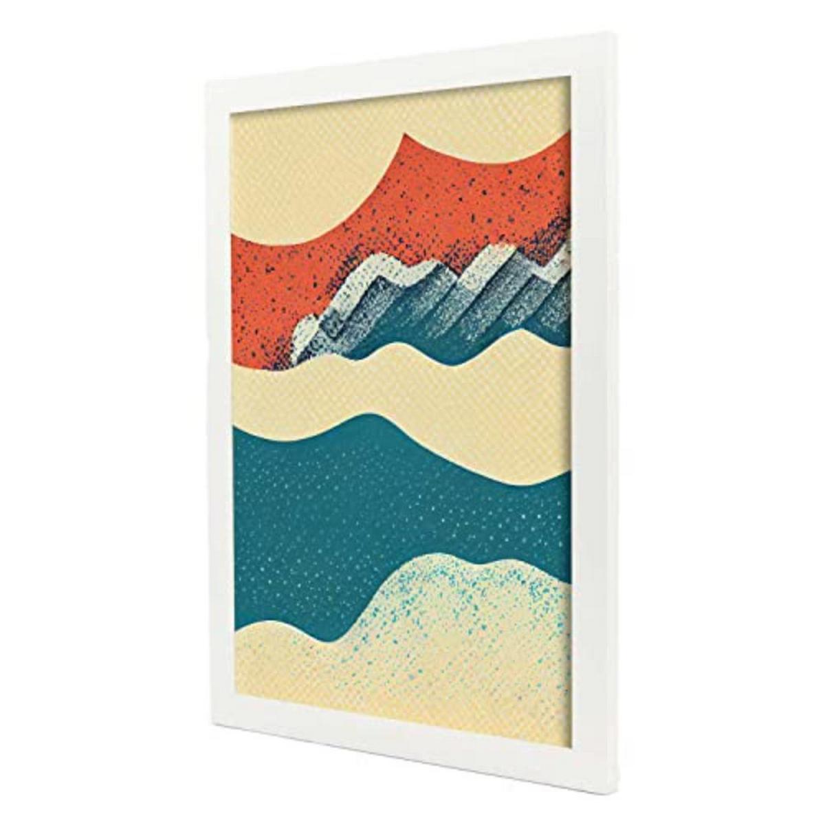 POSTER Set mit 4 Abstrakt Wellen Moderne Galaxien A3 Weißer Rahmen - Weiß, Papier (29.7/3cm) - Nacnic