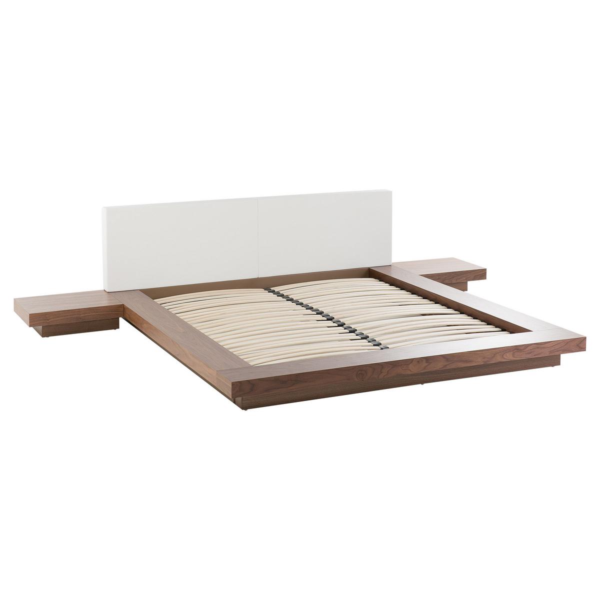 BETT mit Lattenrost 160/200 cm Heller Holzfarbton Zen - Braun, Holzwerkstoff (160/200cm) - Beliani
