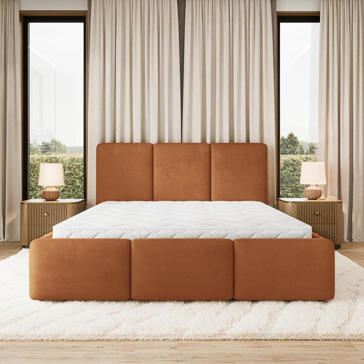 POLSTERBETT MORENA MGV 160x200 cm mit Bettkästen - Kupferfarben - Kupferfarben, Holz (160/200cm) - MASSENO