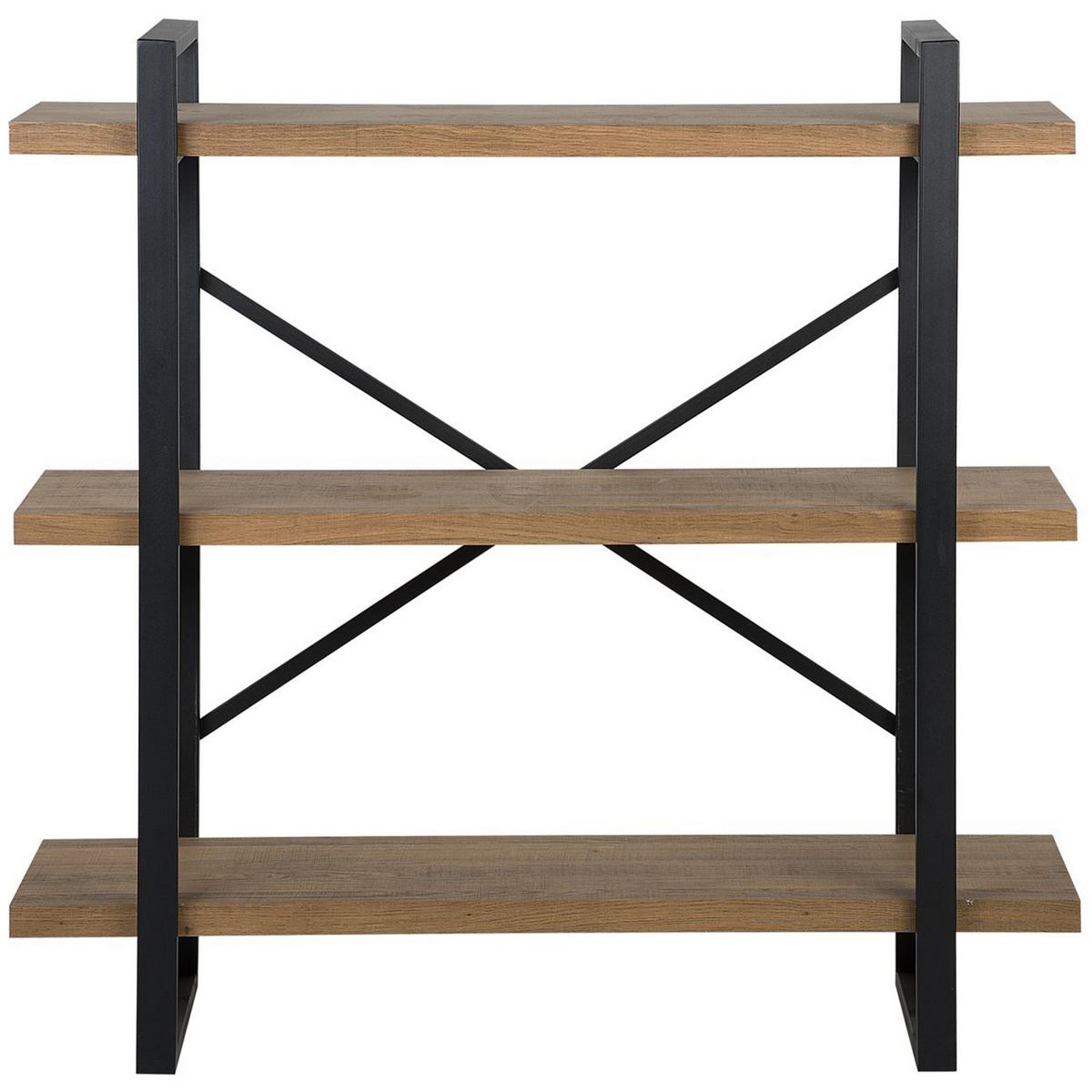 REGAL 3 Fächer Timber - Dunkelbraun, Holzwerkstoff (111/111/35cm) - Beliani
