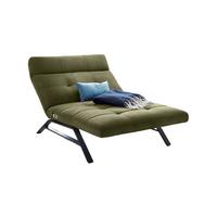 LIEGE MIT MOTORISCHER RELAXFUNKTION AMERIVA Dunkelgrün Velvet Relaxfunktion - Dunkelgrün/Schwarz, Textil (120/110/158cm) - KAWOLA