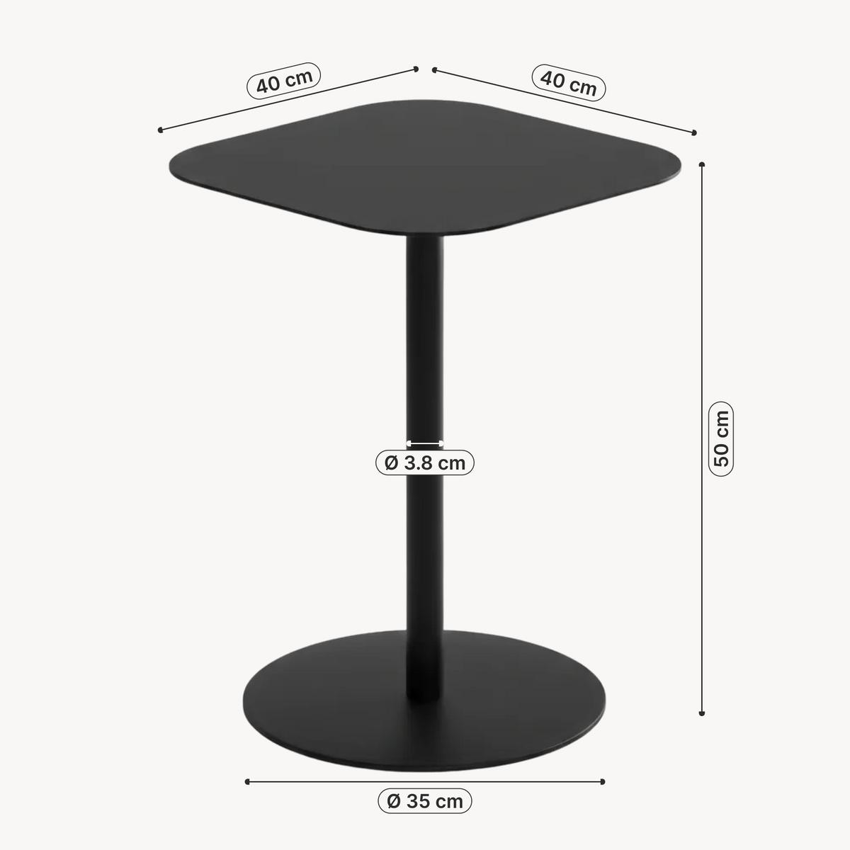 BEISTELLTISCH Nastätten - Schwarz, Metall (40/40/50cm) - [en.casa]