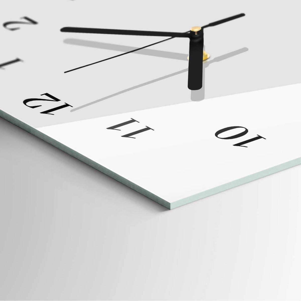 WANDUHR aus Glas 30x60 cm - Kaffee - Weiß, Glas (30/60/0.4cm) - TULUP