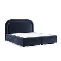 POLSTERBETT Harmony mit Stauraum 120/200 cm Marineblau im Lotta Stoff - Chromfarben/Dunkelblau, Holz/Holzwerkstoff (120/200cm) - AltaBeds