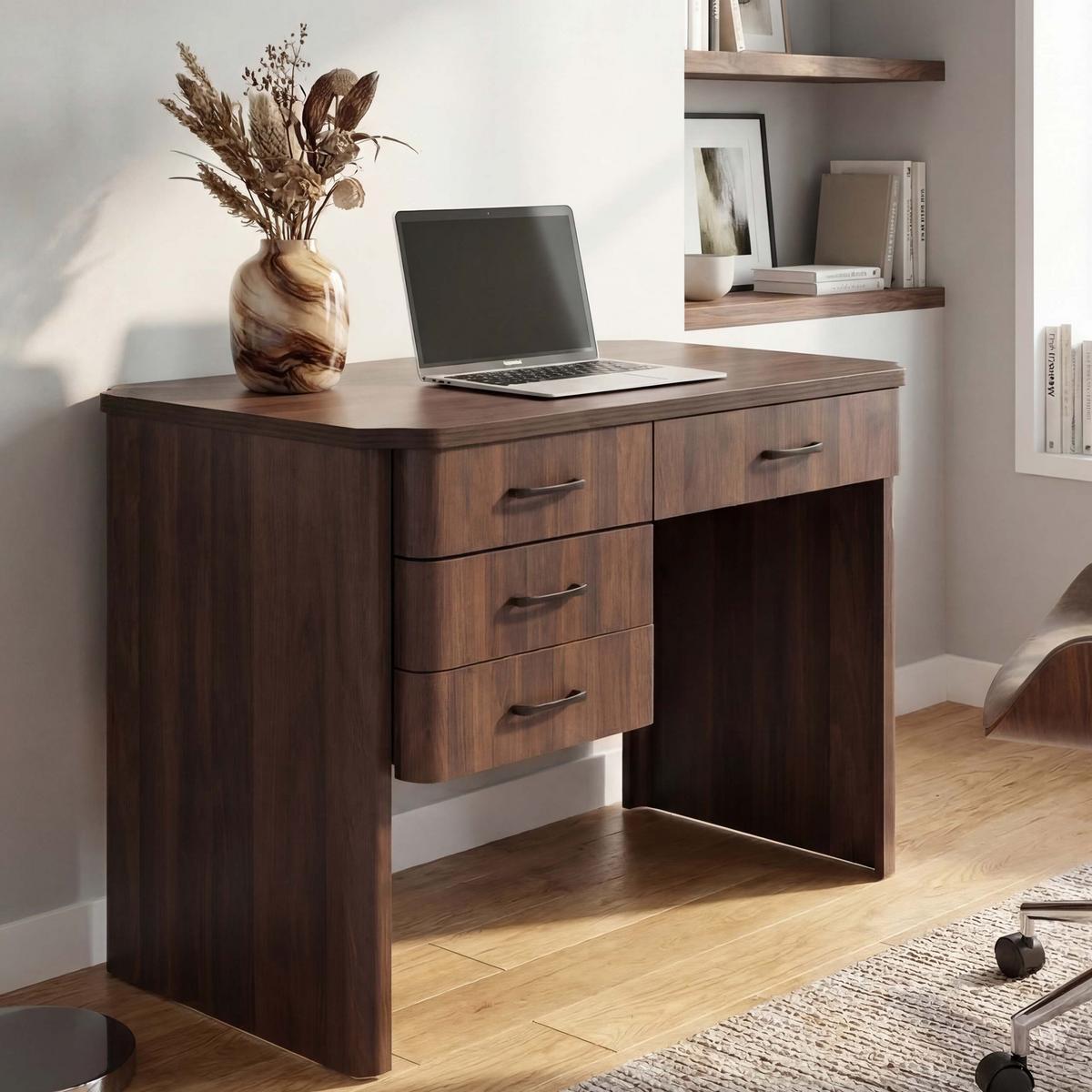 SCHREIBTISCH Walnuss Dekor - Walnussfarben, Holz (60/110/78cm) - MCW