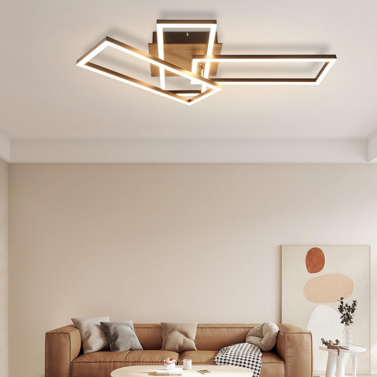 LED-DECKENLEUCHTE Gale 64.3/35/9.5 cm - Schwarz, Metall (64.3/35/9.5cm) - Nettlife