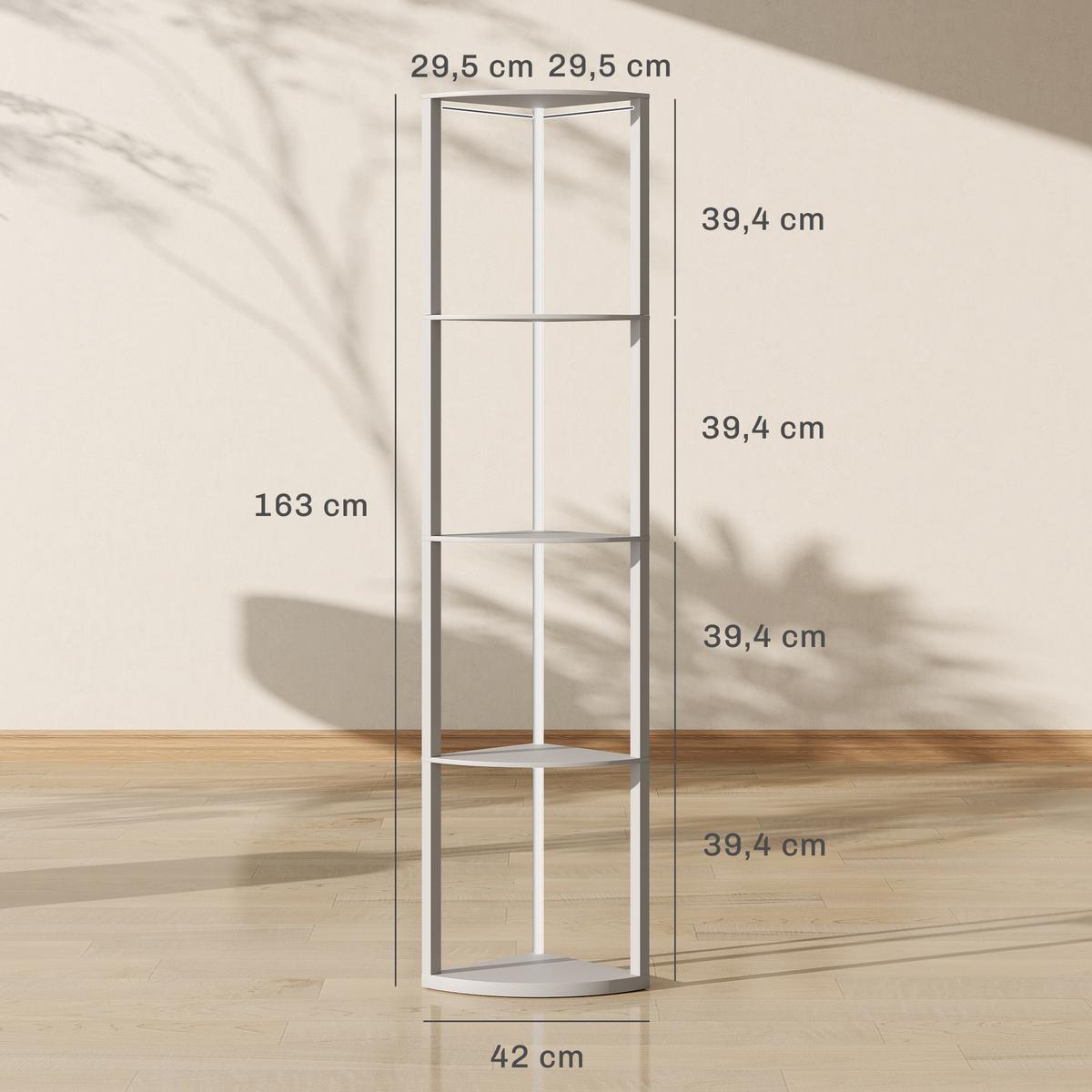 STEHLAMPE MDF Grau - Grau, Holzwerkstoff (42/29.5/163cm) - HOMCOM