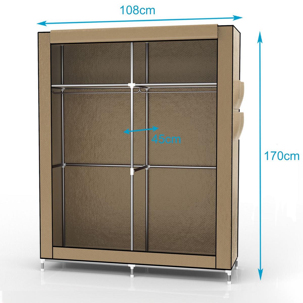 STOFFSCHRANK - Beige, Textil (108/170/45cm) - Intirilife