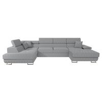 WOHNLANDSCHAFT Cotere Bis Cord, Seite: Links - Grau, Holz (345/91/202cm) - MIRJAN24
