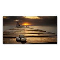 LEINWANDBILD 100x50 cm Seebrücke - Braun, Textil (100/4cm) - TULUP
