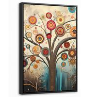 LEINWAND Bilder mit Rahmen - Baum - Baum des Lebens - Farbe - 40x60 - Braun, Textil (40/60cm) - MuchoWow