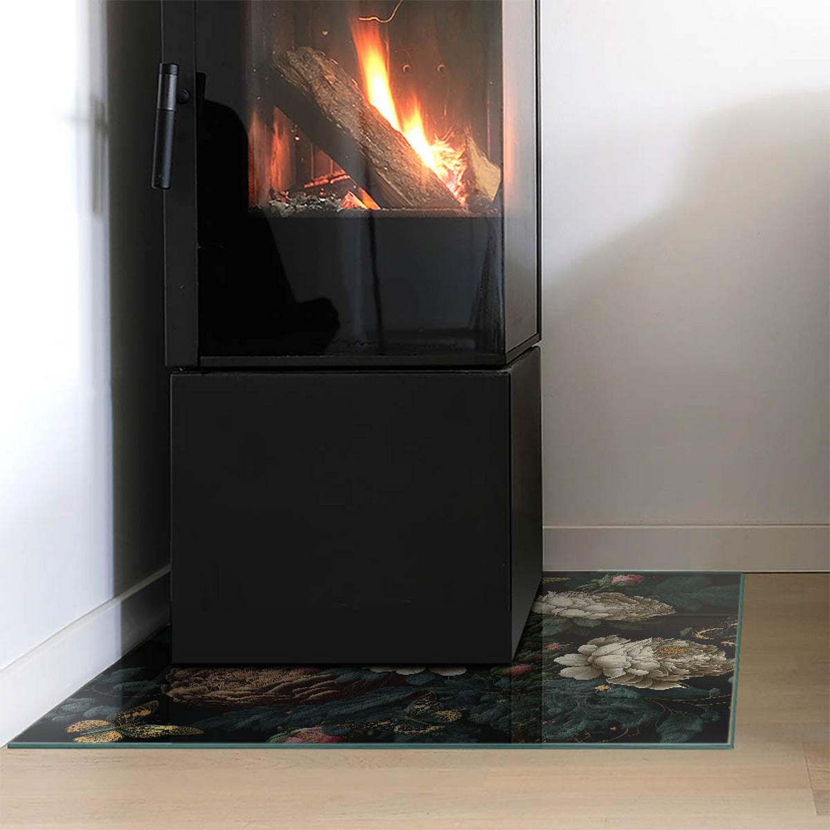 GLASPLATTE für Kamin 60x60 cm - Grün, Glas (60/60/0.4cm) - TULUP
