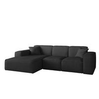 ECKSOFA Celes Premium Stoff Scala - Schwarz, Holzwerkstoff/Textil (266/165cm) - Fun Möbel