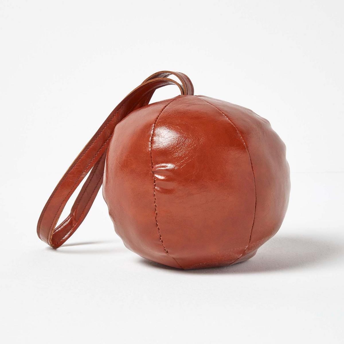 TÜRSTOPPER Ball - Braun, Kunststoff (17/17cm) - Homescapes