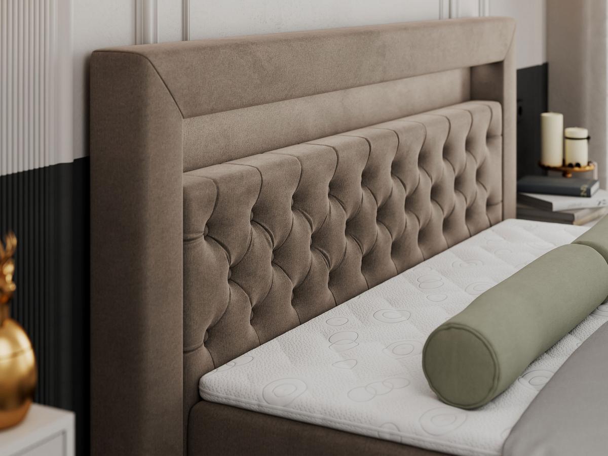 BOXBETT GOLD-9 LED 200/200 Braun Velvet - H4 - Braun, Holz/Textil (200/200cm) - MKS