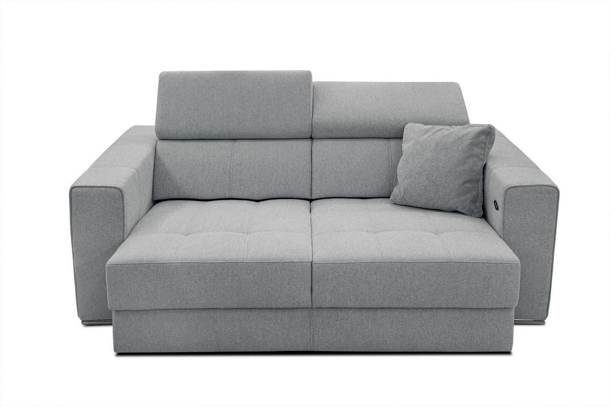 SOFA QUARTZ 3-Sitzer mit Ausziehsitz, silberfarben - Silberfarben, Holzwerkstoff/Textil (202/80/102cm) - Wozimo