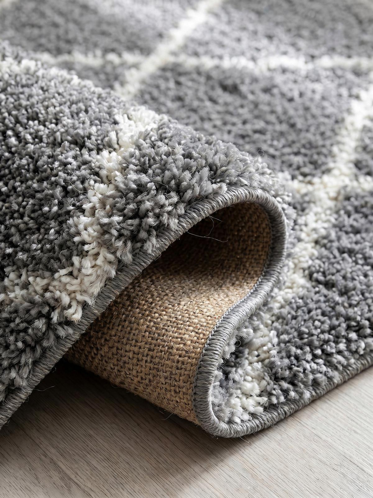 HOCHFLORTEPPICH DOLOMIT, geometrisch, Grau, Ø 160 cm - Grau, Textil (160/160cm) - KADIMA DESIGN