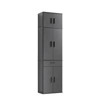 MEHRZWECKSCHRANK Der Extralange - Anthrazit/Schwarz, Holzwerkstoff (60/230/34cm) - Mokebo