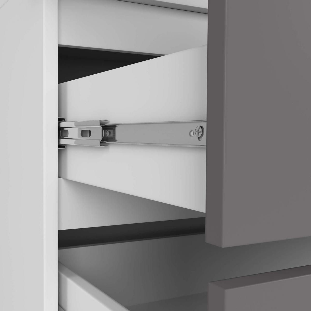 KLEIDERSCHRANK Weiß, Graphit Grau 234/90/51 - Weiß, Holzwerkstoff (90/234/51cm) - RAUMHIRSCH FURNITURE