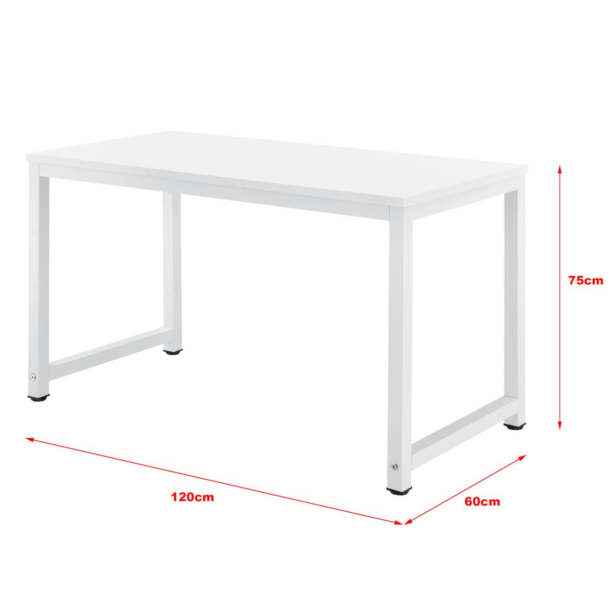 COMPUTERTISCH Herning - Weiß, Holzwerkstoff/Metall (60/120/75cm) - [en.casa]