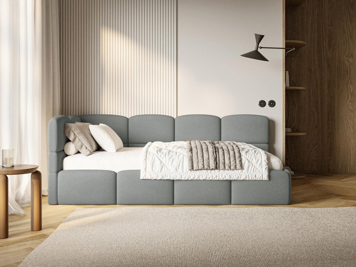 JUGENDBETT Cloudy Dunkelgrau 120 cm, Chenille - Dunkelgrau/Schwarz, Kunststoff/Textil (120/200cm) - Selsey