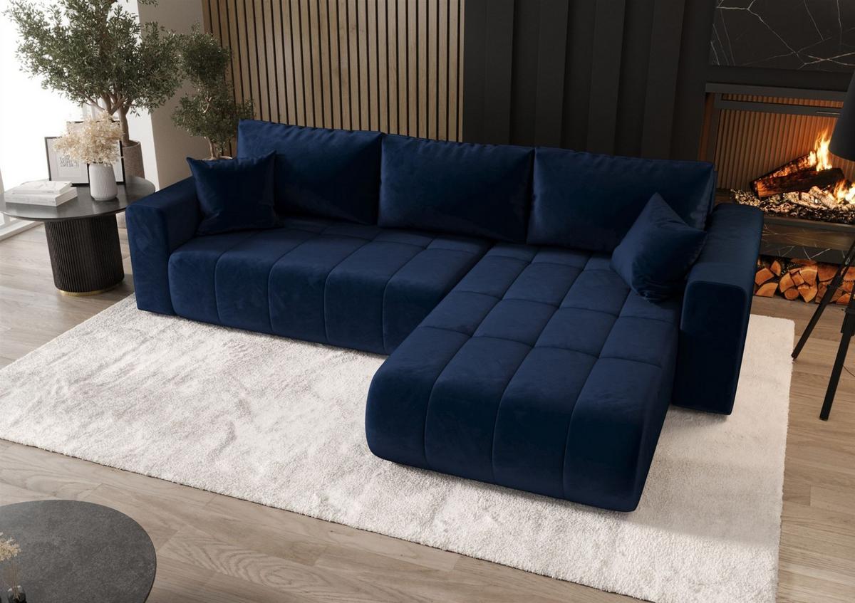 ECKSOFA Camila - Dunkelblau, Holzwerkstoff/Textil (280/185cm) - Fun Möbel
